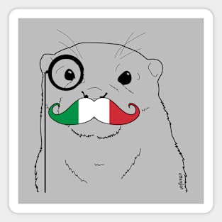 Mustache Flag Italy Magnet